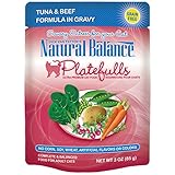 Natural Balance Platefulls Grain Free Cat Food, Tuna And Beef Formula In Gravy, 3-Ounce Pouches (Pack Of 24)