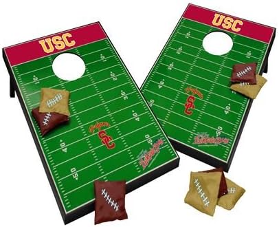 USC Trojans NCAA Wooden Cornhole Tailgate Toss Game Set, 2x3, MDF, All Weather, Lightweight, Portable, Includes 8 Bags