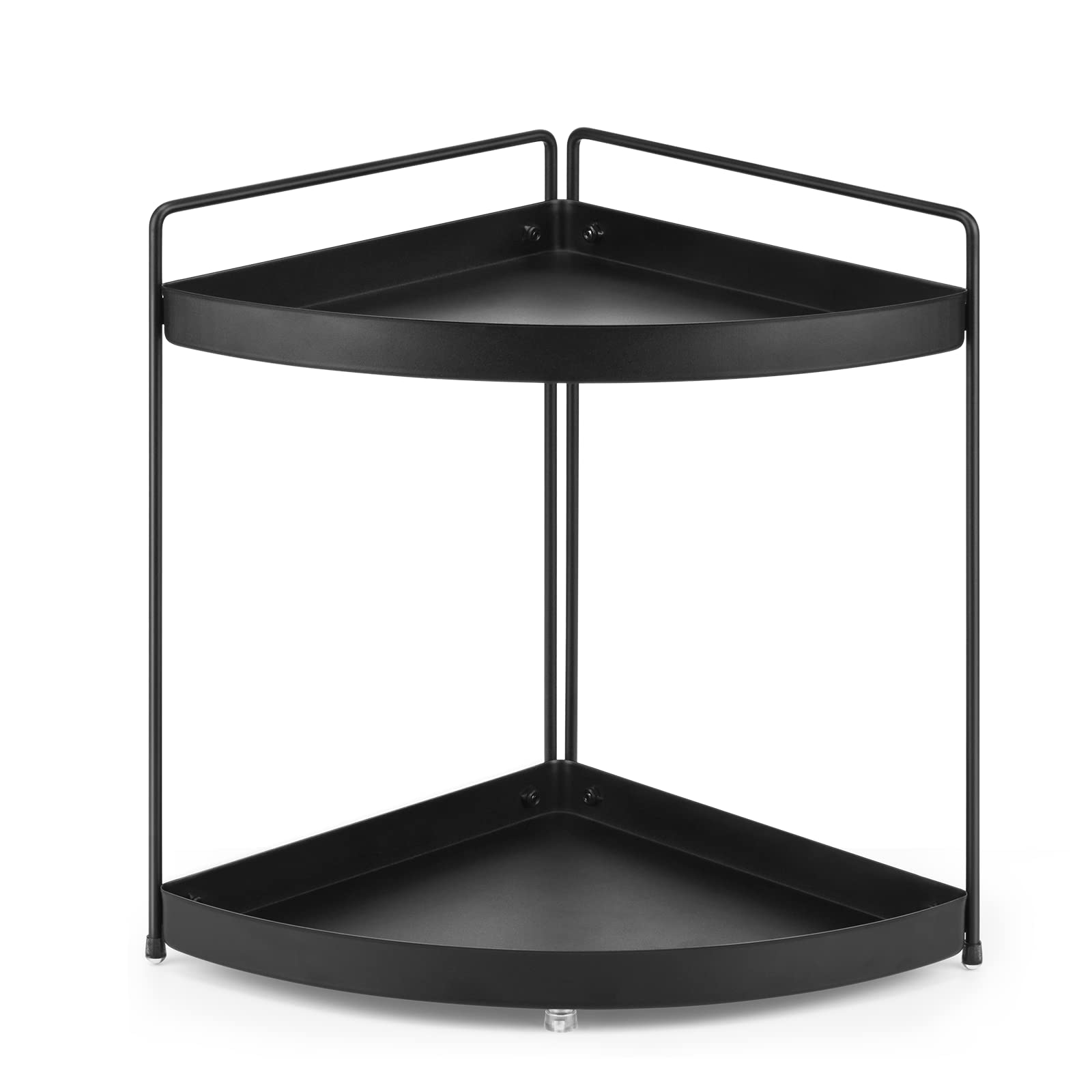 Photo 1 of Lvssci 2 Tier Corner Shelf Rack Kitchen Counter Cabinet Bathroom Organizer Makeup Cosmetic countertop Organization and Storage Under Sink Organizers Perfume Trays for Dresser Black