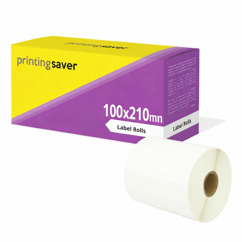Printing Saver 100 x 210 mm Compatible Direct Thermal Labels Roll (200 Labels per Roll) for Zebra Toshiba Citizen Sato Honeywell Intermec Datamax CAB Eltron Godex Orion UPS Wasp Label Printers