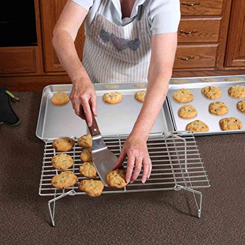 TeamFar Baking Sheet with Rack Set(2 Pans & 2 Tier Racks), Stainless
