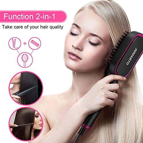 Hair Straightener Brush for Women, JOMARTO Tourmaline Ceramic