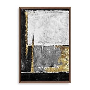 SIGNFORD Framed Canvas Home Artwork Decoration Golden Abstract...
