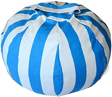 Stuffed Animal Storage Bean Bag Chair | Perfect Storage Solution For Extra Blankets / Pillows / Covers / Towels / Clothes,Blue