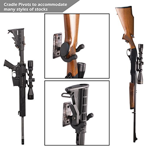 Hold Up Displays Vertical Gun Hanger and Rifle Storage Securely Holds Firearm and Bow - Heavy Duty Steel Flag - Made in USA - Thumbnail 3
