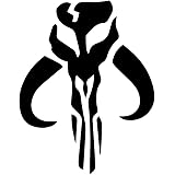 Mandalorian Skull Boba Fett Sticker Decal Notebook Car Laptop 6" (Black)