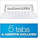 Pendaflex Desktop File with 5 Blue Letter Size Hanging File Folders - Portable File Organizer w/Tabs & Inserts - 12 1/4 x 6 x 9 1/2 Granite Finish Plastic File Box - Fits Desktop and Drawers - 1 Unit