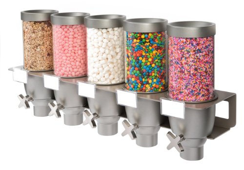 Rosseto EZ534 5-Container Spice and Powder Wall Mount Dispenser, 0.65-Gallon