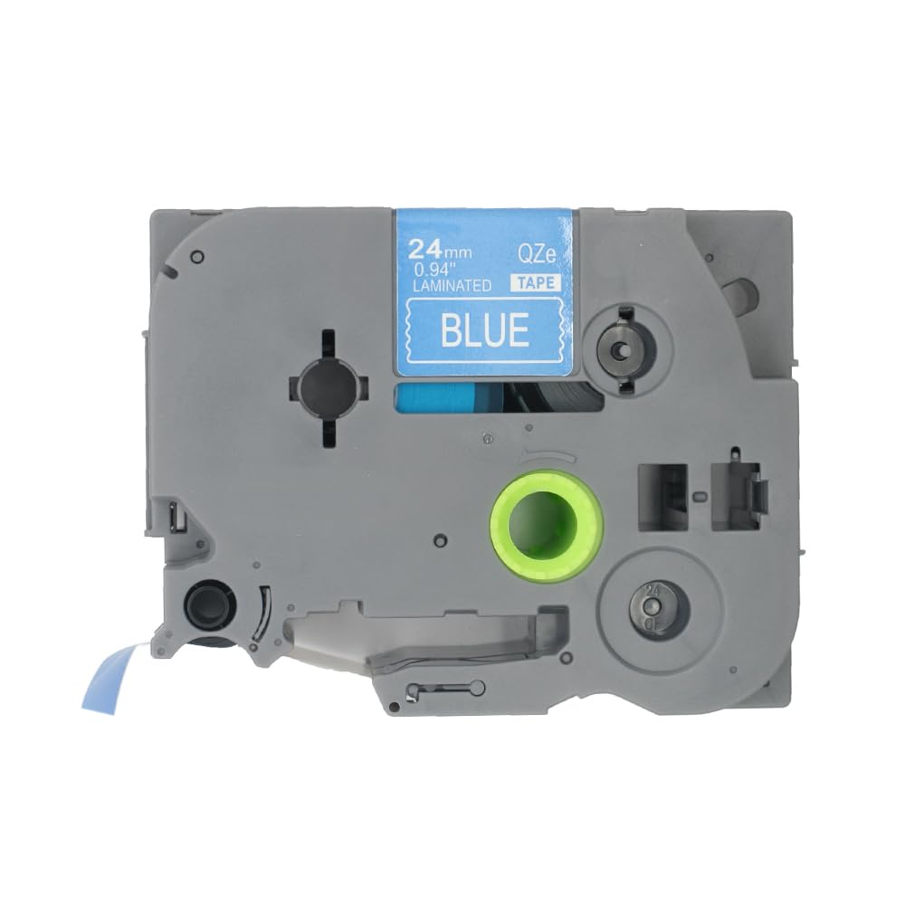 BROVACS 1 Pack White on Blue Laminated Label Tape Compatible for Brother P-Touch Label Printer TZ 555 TZe 555 24mm 1" OPA4555