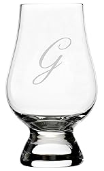 Bix Script Etched Monogram Crystal Whisky Glass