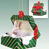 Rabbit Gift Box Christmas Ornament White - Delightful!
