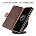 S8 Plus Wallet Case, DUEDUE Genuine Leather Magnetic Closure Folio Flip Cover Kickstand Credit Card Slots Protective Cover Samsung Galaxy S8 Plus,Brown