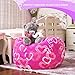 5 STARS UNITED Stuffed Animal Storage Bean Bag – Toy Storage Organizer and Bean Bag Chair for Kids Holds up to 90+ Plush Toys – Cotton Canvas Bags Cover for Boys and Girls Ages 4-11, Pink Princess