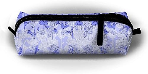 Colour Rose Pueple Pattern Flower Practical Zippered Pencil Case Cosmetic Bag