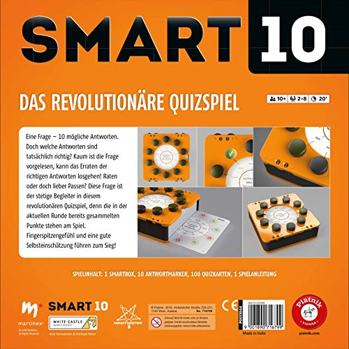 Piatnik 7167 - Smart 10 | Das revolutionäre Alleswisser Brettspiel I Für die Quizfreunde | Wer ist der Quizkönig | Ab 12 Jahren | Wissenfragen von A - Z | Für Unterwegs und Zuhause – Bild 3