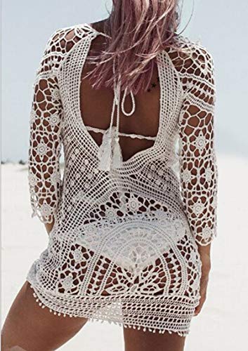 Goodbox Damen Boho Sexy Rückenfrei Bikini Cover Up Strandkleid Sommerkleid,Weben Einzigartig,Sexy - One Size – Bild 4