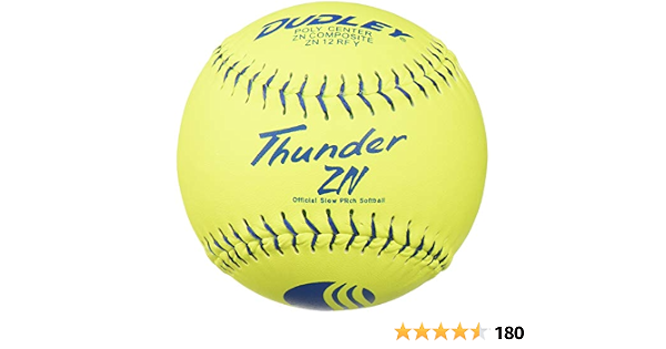 White Softball Dudley WT-12SP Leather THUNDER BLUE HEAT COR47 Approved USSSA