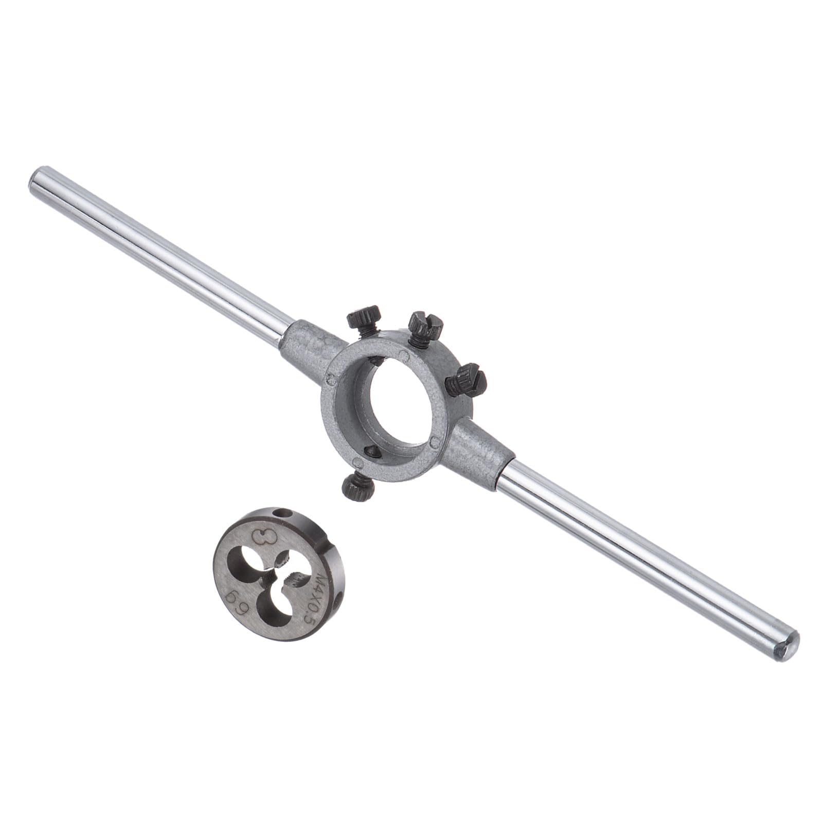 CoCud Die Stock Handle Set, M4x0.5 Thread Die & Fit 20mm OD / M3.5-M6 Die Wrench Tool Kit - (Applications: for Threading Repairing), 1-Set