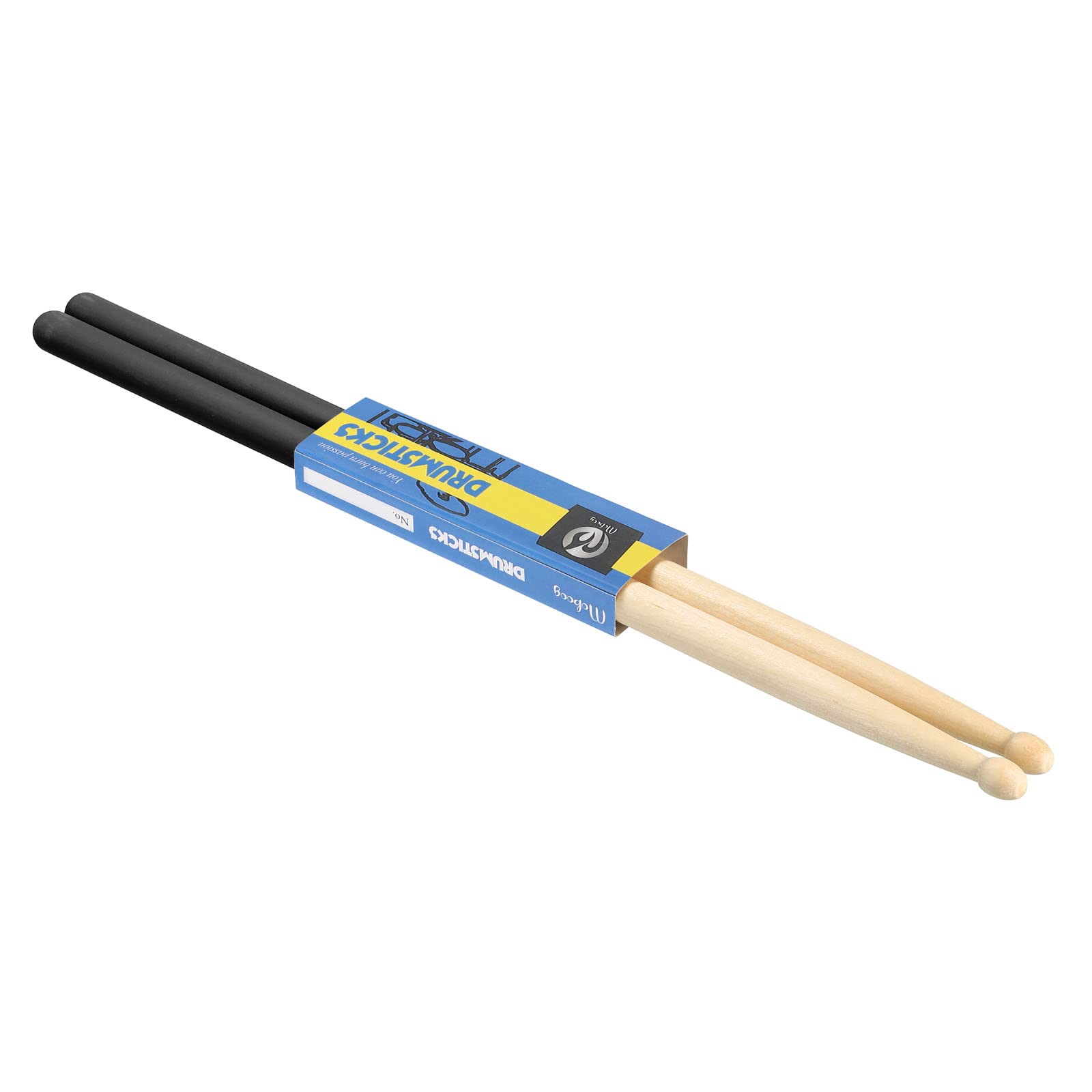 PATIKIL Maple Wood Drumstick Anti Slip Handle Grips Drum Stick Wrap 7A Black 1 Pair for Drumming Musical Instrument Percussion