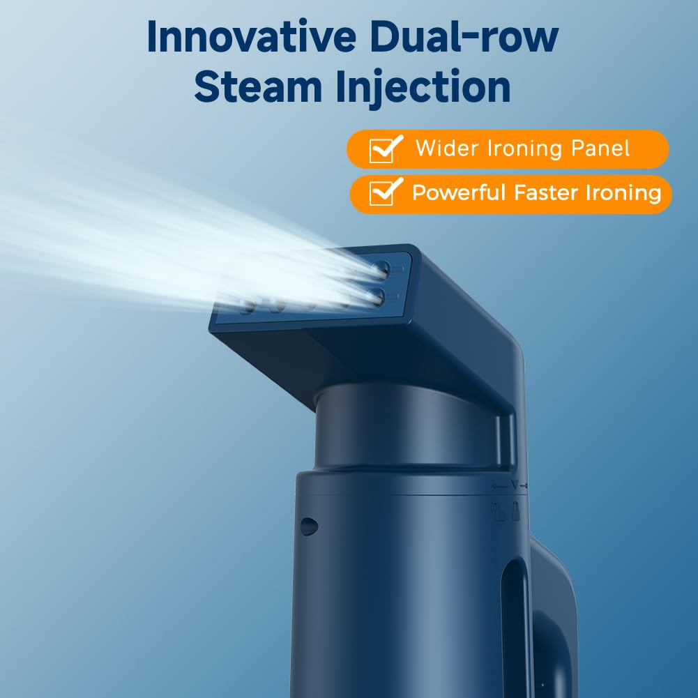 Steamer for Clothes 700W, Double Row Steam Clothes Steamer, Travel Steamer with 180ML Large Capacity Water Tank, 40S Fast Heat-up Garment Steamer for Home and Office(GY168)