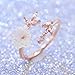 Barogirl Flower Ring Engagement Ring for Women Women's Rings for Lovers YR909 (7, Rose-gold)