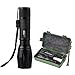 Smiling Shark Bright LED Tactical Flashlight Torch, 5 Modes Adjustable Focus Zoomable XML-T6 LED Flashlights, Water Resistant Camping Light for Outdoor Sports, Black