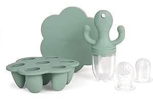 Little Twig Baby Fruit Feeder Pacifier Teether | Food Freezer Tray with Lid BPA Free Silicone Freezable Feeding Set for Breast Milk Ice Cubes, Food, Vegetable Purees