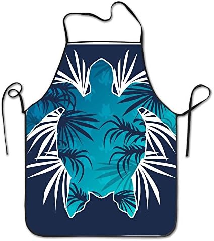 Chefs Apron Silhouette Turtle Palm Leaves Funny Kitchen Aprons Cooking Apron