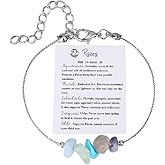 COLORFUL BLING Healing Crystal Zodiac Bracelet for Women Spiritual Crystal Zodiac Sign Beaded Bracelets Natural Stone Chakra 12 Constellation Bracelet Horoscope Jewelry Birthday Gift