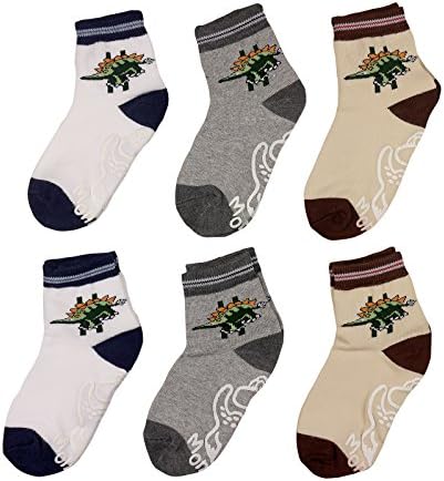Nonskid socks for boys,kids,toddlers,Anti Slip Slippery Crew Socks with grips