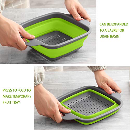 Practical Foldable Square Draining Basket Collapsible Colander