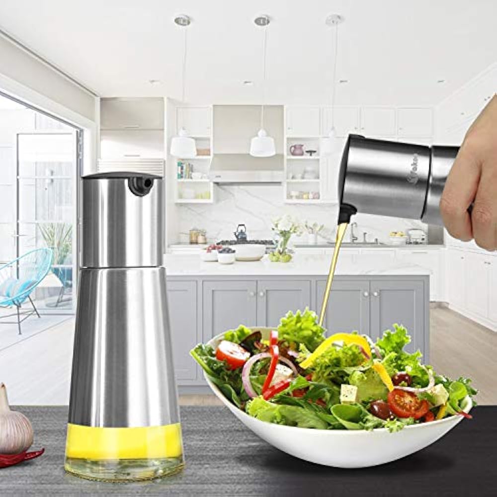 Vakoo Cruets Kitchen Oil Dispenser, Stainless Steel Olive And Vinegar