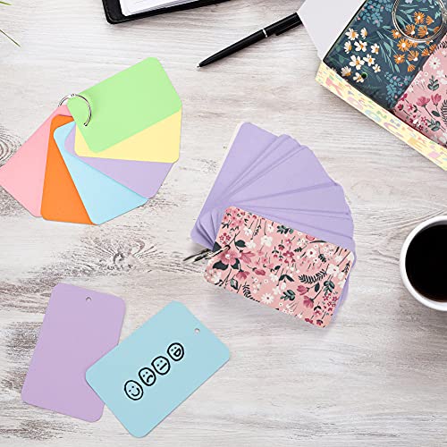 Koogel 300 Pcs Colored Index Cards, 2.2 x 3.5 Inch Study Cards Colored Notecards on Ring Flash Cards for School Learning Memory Recipe Cards Game Card