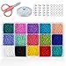 PHOGARY 15000pcs Glass Seed Beads 2mm(11/0), Mixed Colors Small Pony Beads Assorted Kit Opaque Colors Lustered Loose Spacer Beads, Round, Hole 0.6mm for Jewelry Making, DIY Crafting (15 Colors)