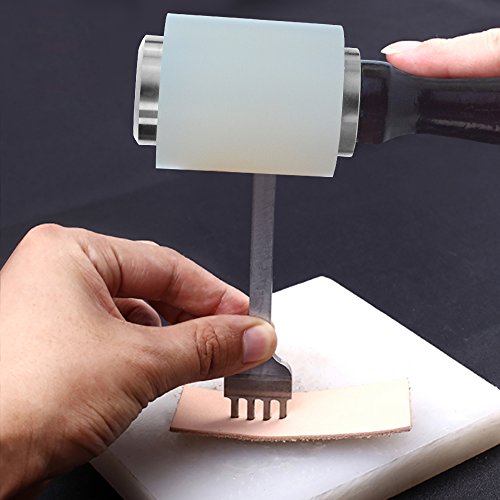 baotongle 8.3'' Nylon Hammer, Leathercraft Carving Hammer For Stamping Sew Leather Cowhide Tool Kit with Wooden Handle