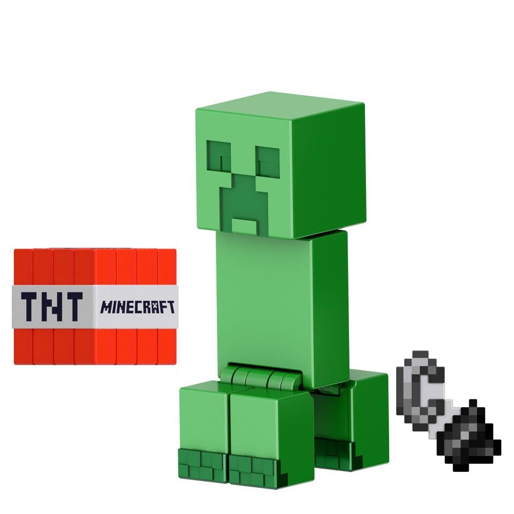 Mattel Minecraft Action Figure & Accessories 2-Pack with Creeper in 3.25-inch Scale, Collectible Toy Set