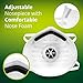 Disposable Dust Mask for face - 15 pack - NIOSH Certified - Safety N95 Particulate Respirator Mask | Personal Protection for Home, Construction, DIY Projects