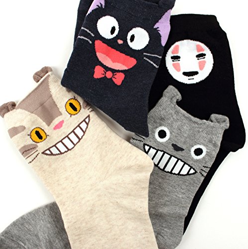 Japanese Animation Movie Cartoon Character Vivid Print Socks Women Girl Shoe US 5~9 (7-Animation-4 pairs) - Thumbnail 3