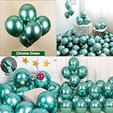 Chrome Metallic Balloons for Party 50 pcs 12 inch Thick Latex balloons for Birthday Wedding Engagement Anniversary Christmas Festival Picnic or any Friends & Family Party Decorations-Metallic Green