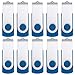 Elevate Your Data Storage with Enfain's 16GB USB 2.0 Flash Drives: 10 Pack of Stylish Blue Swivel Thumb Drives with LED Indicators and 12 White Labels for Easy Content Organization