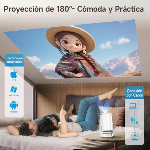 【Enfoque Automático】 Mini Portátil Full HD Magcubic HY320pro | Proyector con Resolución Nativa 1080p, 400ANSI, Contraste 10000:1, Wi-Fi 6, BT 5.4, Mini Proyector Portátil para Hogar y Oficina