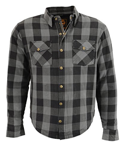 Milwaukee Performance Men's Checkered Flannel Biker Shirt With Aramid Black/Grey 4X