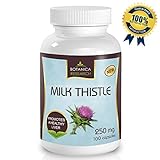 Milk Thistle Liver Detox And Cleanse: 250mg (100 capsules & 80% Silymarin) - 100% Satisfaction Guarantee - Use as a liver support pill to promote a stronger and more vibrant liver. Use As an Antioxidant to Increase Energy & support your immune system - by Botanica Research