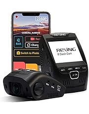 Rexing V1 - 4K Ultra HD Car Dash Cam 2.4" LCD Screen, Wi-Fi, 170° Wide Angle Dashboard Camera Recorder with G-Sensor, WDR, Loop Recording, Supercapacitor, Mobile App, 256GB Supported