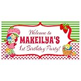Strawberry Shortcake Birthday Banner Personalized Custom Party Backdrop Decoration