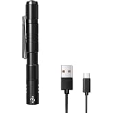 Rechargeable Pen Light, Zoomable LED Penlight Flashlight 350 Lumens 3 Modes | ELFGO Pocket Size Clip Flash Light Small Mini Handheld Slim Pen Light for Nurse, Inspection, Repair, Emergency