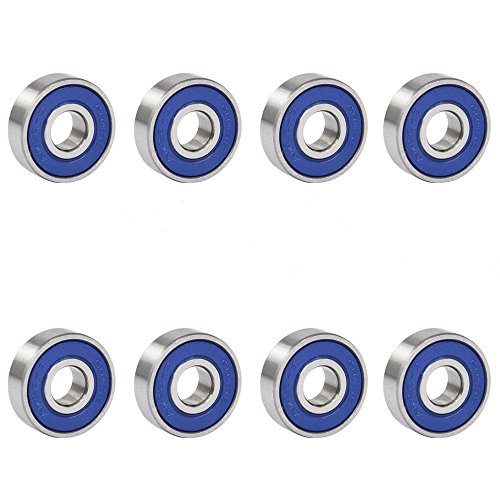 TRIXES 8 Frictionless ABEC 9 Sealed Skateboard Roller Skate Bearings