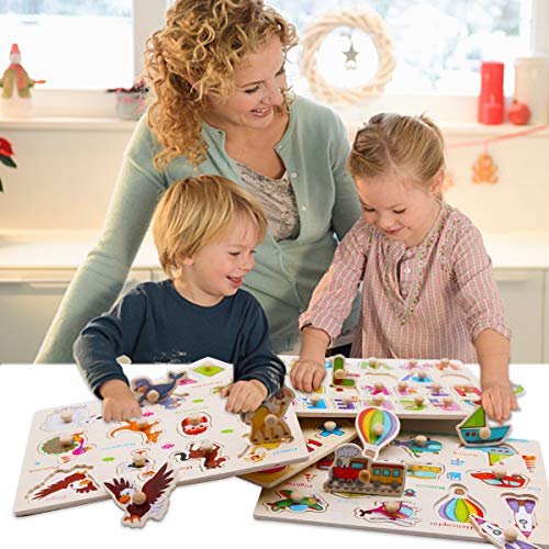 5 Puzzles+Toddlers+WOOD+CITY+Alphabet