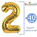 PartyMart Gold Foil Balloons Number 2, 42 inch