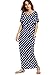 Verdusa Women's Polka Dot Casual Summer Short Sleeve Pocket Long Maxi Dress Blue L